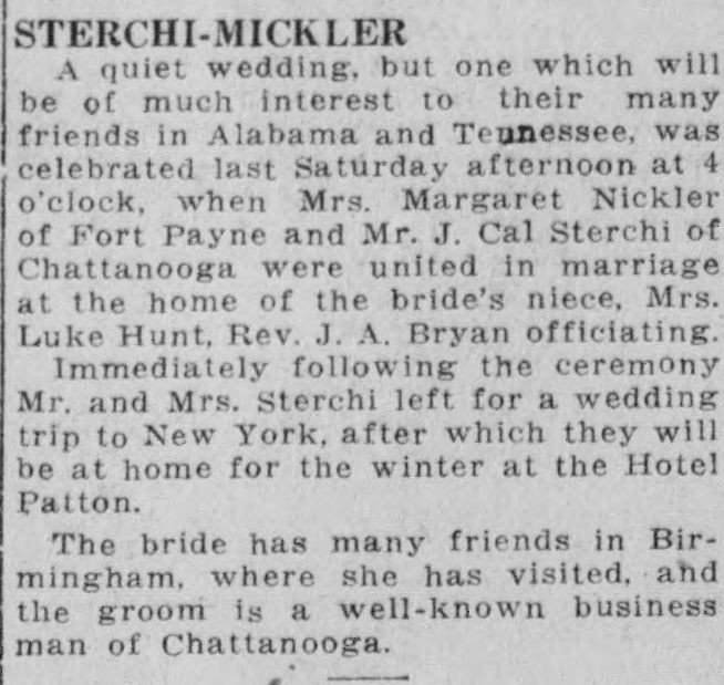 Margaret Nickler-J. Cal Sterchi